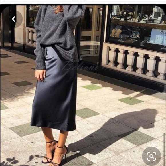 Zara satin effect midi skirt - Picture 2 of 16